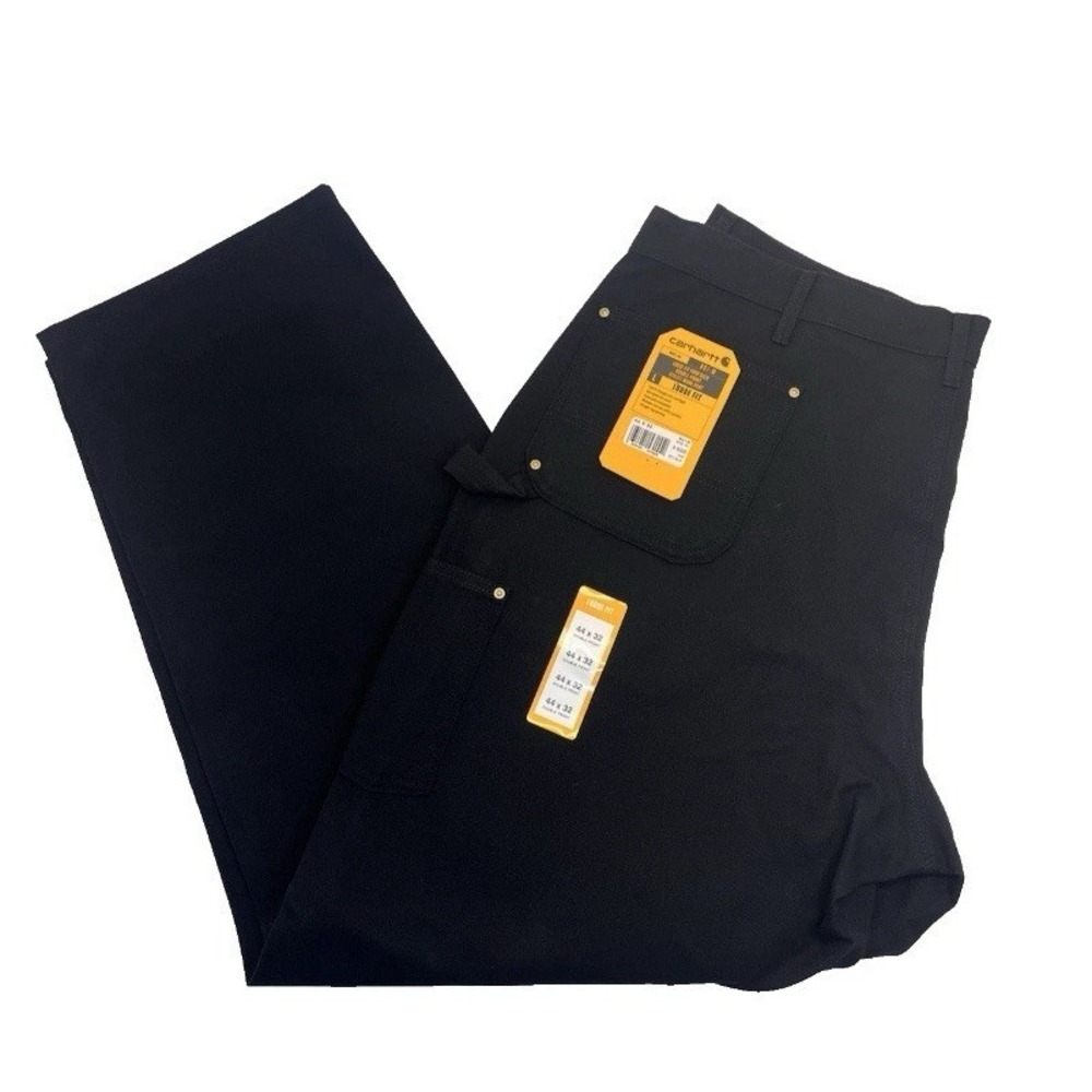 New CARHARTT Men's 44 x 32 Loose Fit Double Knee Black Duck Work Pants LOOSE FIT